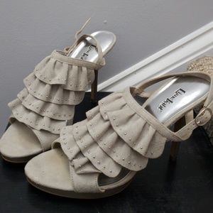 Grey suede high heels